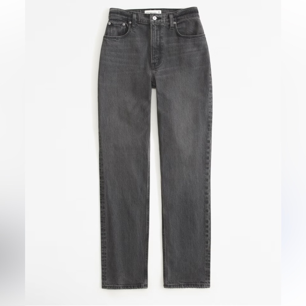 Abercrombie & Fitch The Ankle Straight Ultra High Rise Black Jeans